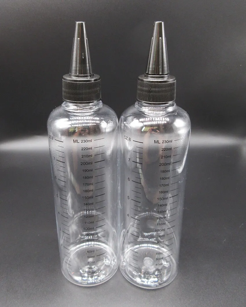 Pet 230ML жидкая бутылка с поворотным выключением крышки, выпускной бутылкой шелковая печать для волос гель бесплатная доставка