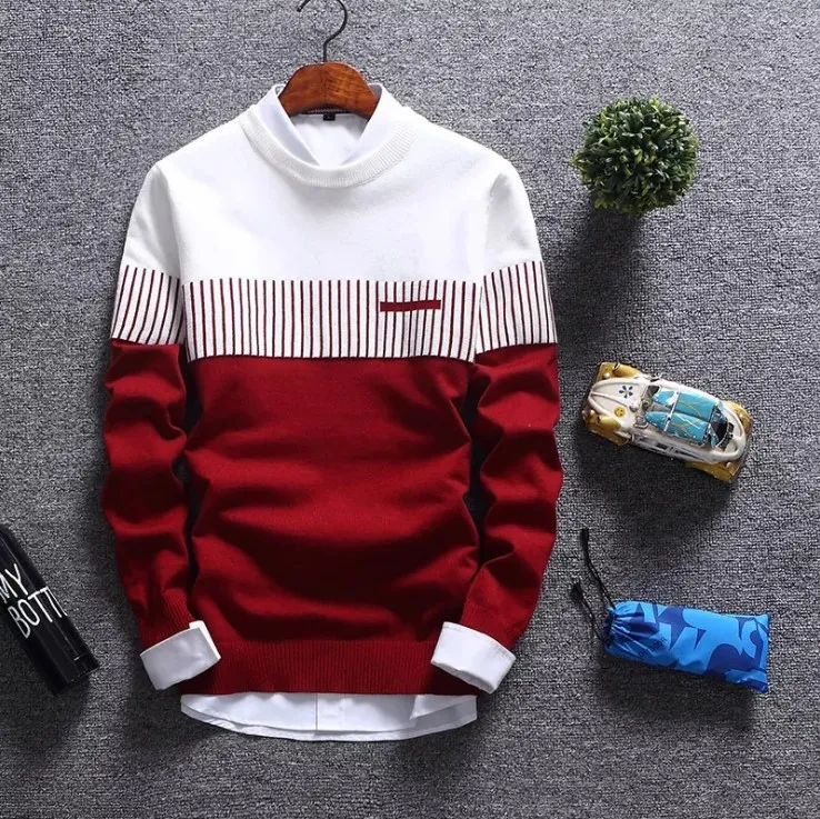 Red and white striped jumper mens deals