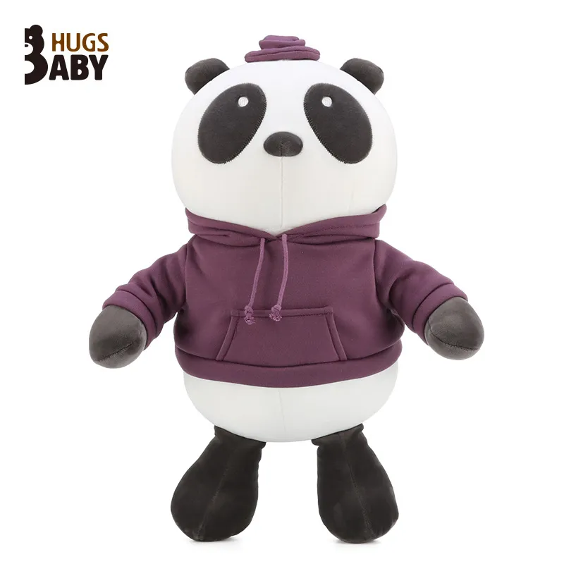 Poupée Panda avec vêtements en peluche, Animal en peluche mignon, oreiller, coussin, fête de mariage, noël, cadeau d'anniversaire pour enfant, ornement de décoration