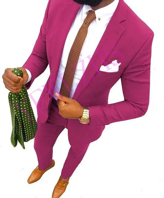Przystojny jeden przycisk Groomsmen Notch Lapel Groom Tuxedos Mężczyźni Garnitury Ślub / Prom / Kolacja Best Man Blazer (kurtka + spodnie + krawat) B150
