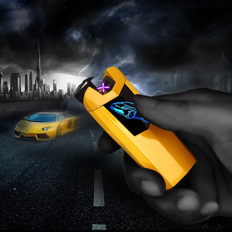 タバコの喫煙パイプツールDHLのための新しい車のクールなカラフルなUSBの充満二重アークの軽い指紋感知携帯用革新的なデザイン