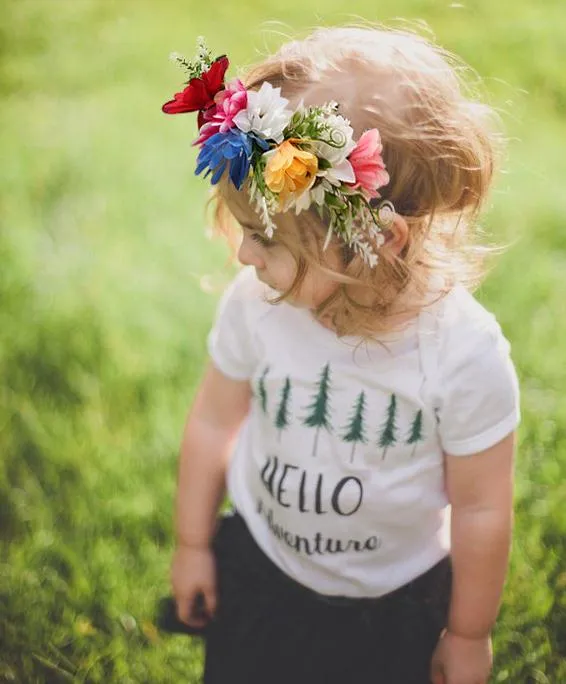 Baby Floals Diadema Niños Flor Corona Fotografía Atrezzo Banda para el cabello Simulación Floals Garland Head Band Accesorio para el cabello 14683