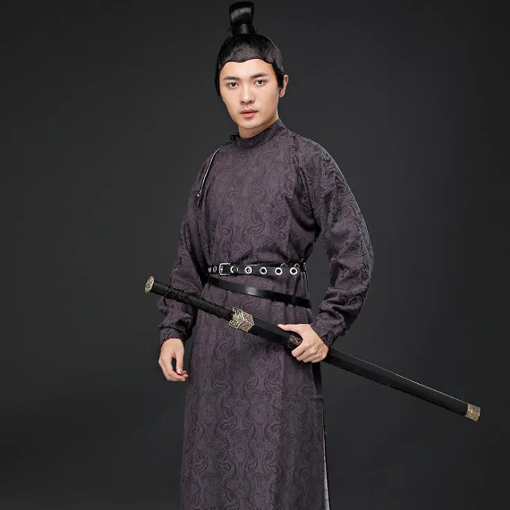 Antico film televisivo da uomo casual formale arti marziali cosplay cotone canapa Hanfu troupe della dinastia Tang performance teatrale Costume cinese