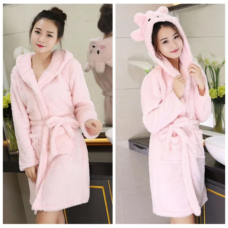 Winter Cartoon Sheep Bathrobe Thick, Cute, And Warm Cute Sleepwear For Women,  Plus Size Available From Baiqian, $19.97