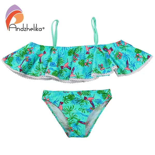 Venta Al Por Mayor Traje De Baño Para Niños 2018 Bikinis Para Niñas De Verano Juego Imprimir Trajes De Dos Piezas Con Volantes Traje De Baño Traje De Baño De 15,47 € |