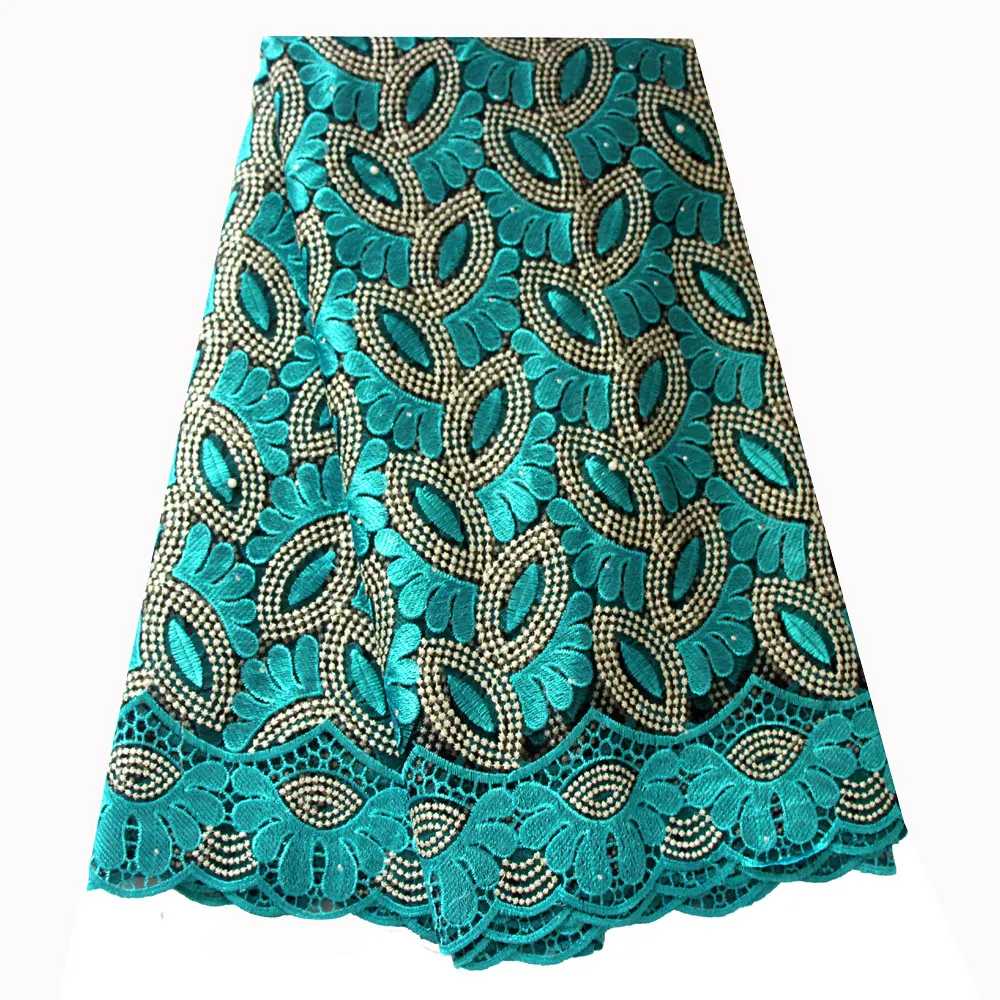 Wstążka francuska koronkowa tkanina turkusowa zielona z koralikami afrykańska 2022 Haft haftowany do nigeryjskich sukni ślubnych
