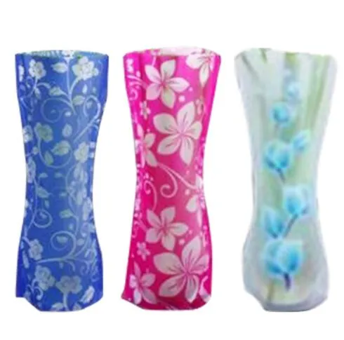 Eco Friendly Foldbar Folding Flower PVC Durable Vase Home Wedding Party Lätt att lagra 27 x 12cm