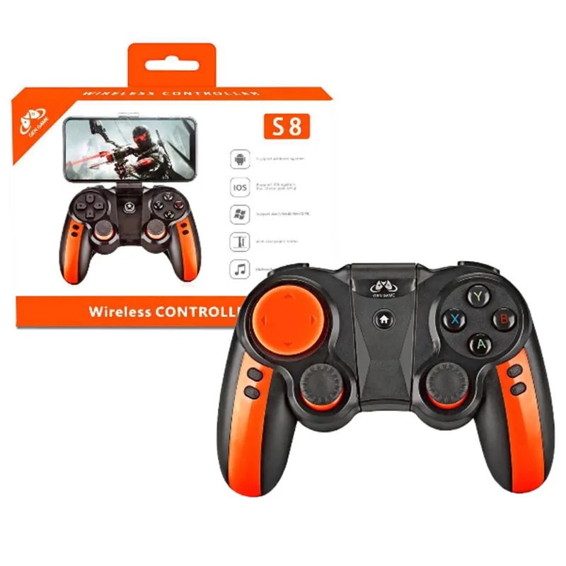 Manette de jeu Gen Game S8 Poignée nostalgique 2 en 1 avec support Contrôleur sans fil intelligent Manette de jeu Bluetooth X3 Télécommande améliorée pour tablette de téléphone PC