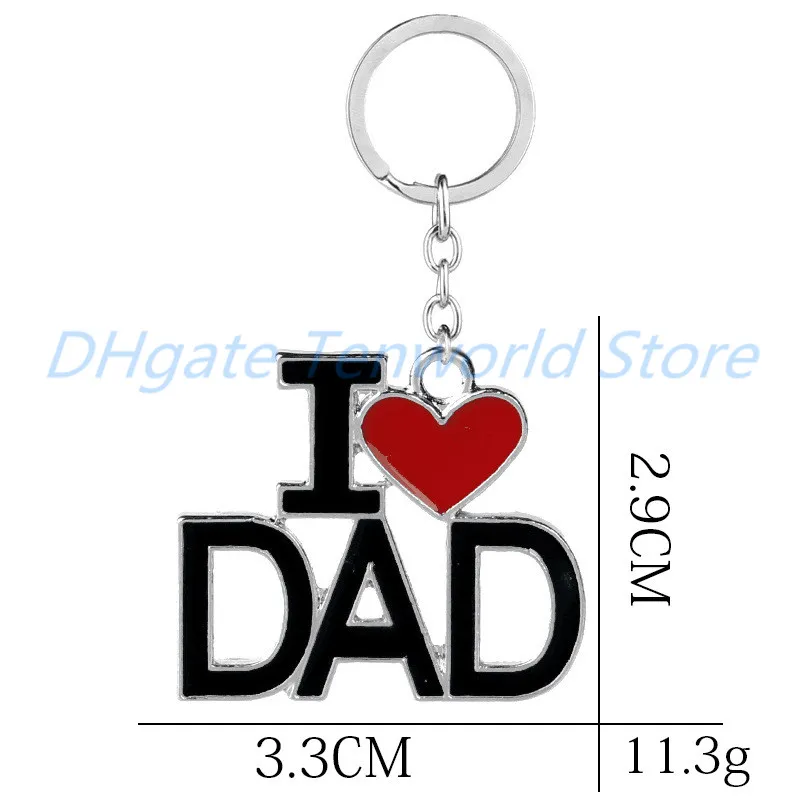 Metal Family Pendant Keychain I Love MAMA/MOM/DAD/PAPA Letter Key Chains Souvenir Jewelry Key Ring Mother Father `s Day Gift