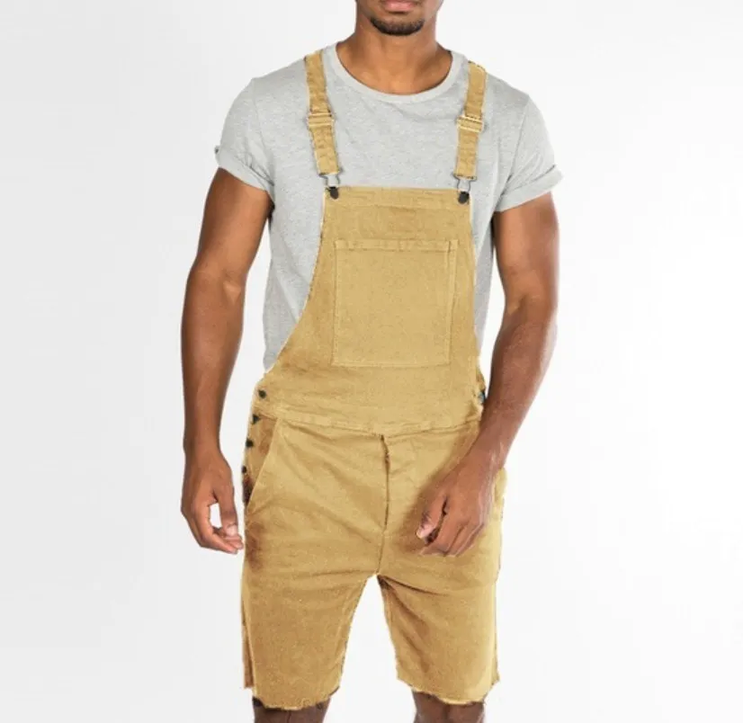 2020 Nya Overaller Jumpsuit Jeans Män Nya Mode Män Jeans Jumpsuits Shorts Sommar Streetwear Denim Bib Overaller för Man Suspenderbyxor