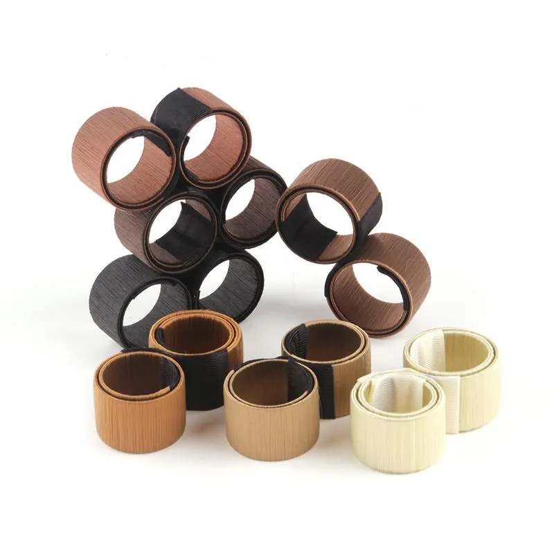 Franska hår slipsar flicka hår diy styling donut tidigare skum twist magiska verktyg bun maker svart brunt kaffe 3006017