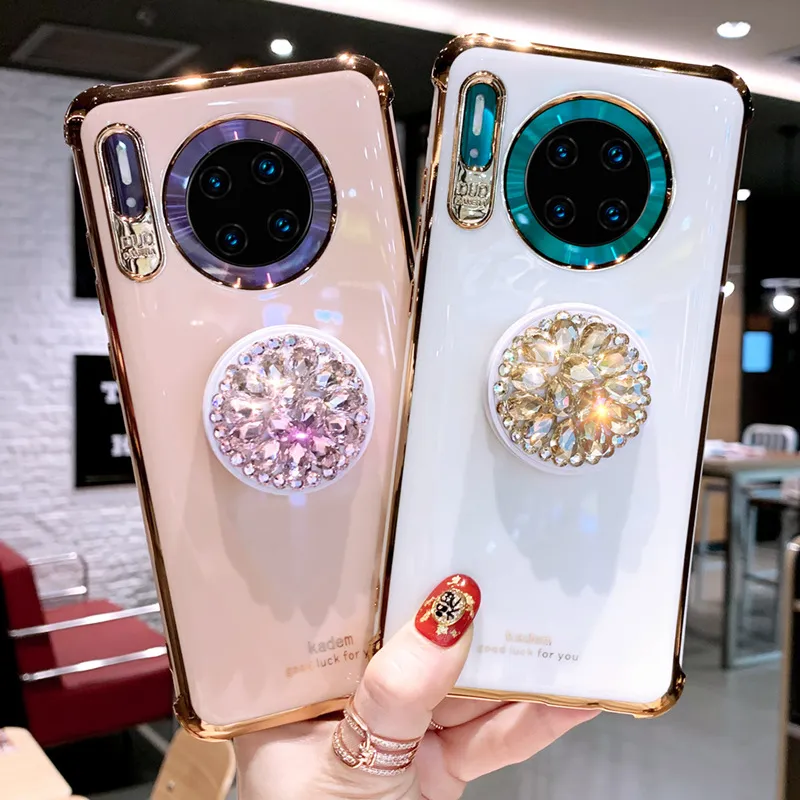 Mobile phone shell suitable for mate30pro mobile phone shell p30 rhinestone bracket mate30 anti-fall mate20 pro silicone 20