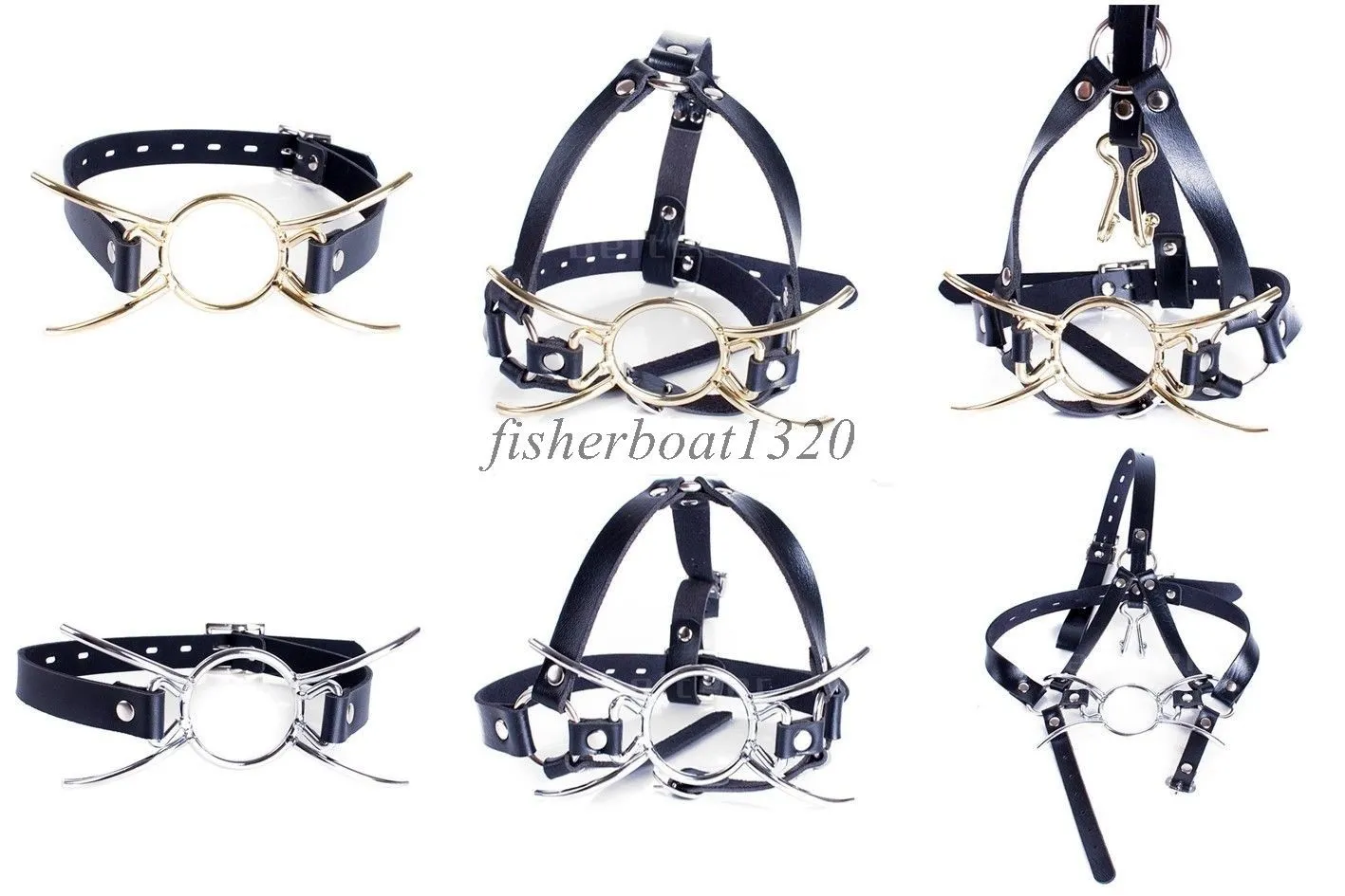 Bondage Spider Mouth Gag Open Ring Leather Belt Straps Slave Nose Hook Restraint Mask A876