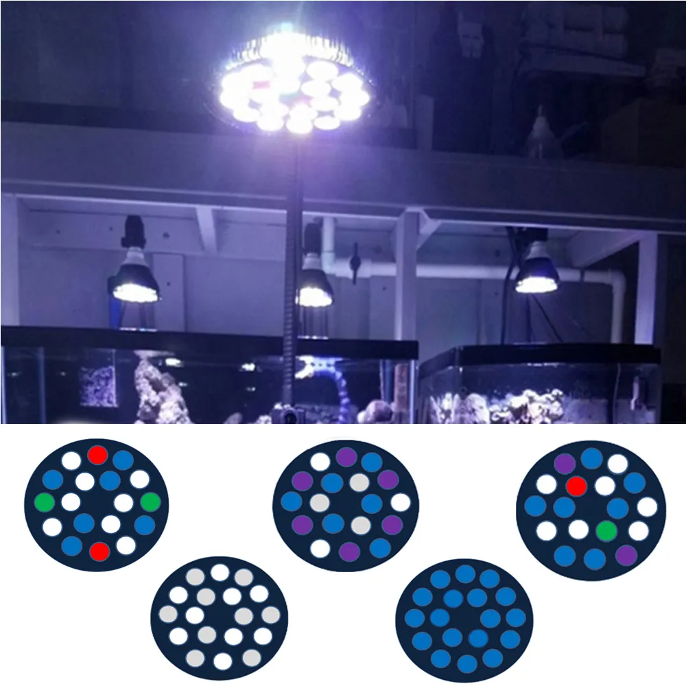 Aquariums Lighting 54W Full Spectrum Aquarium Lights LED E27 PAR38