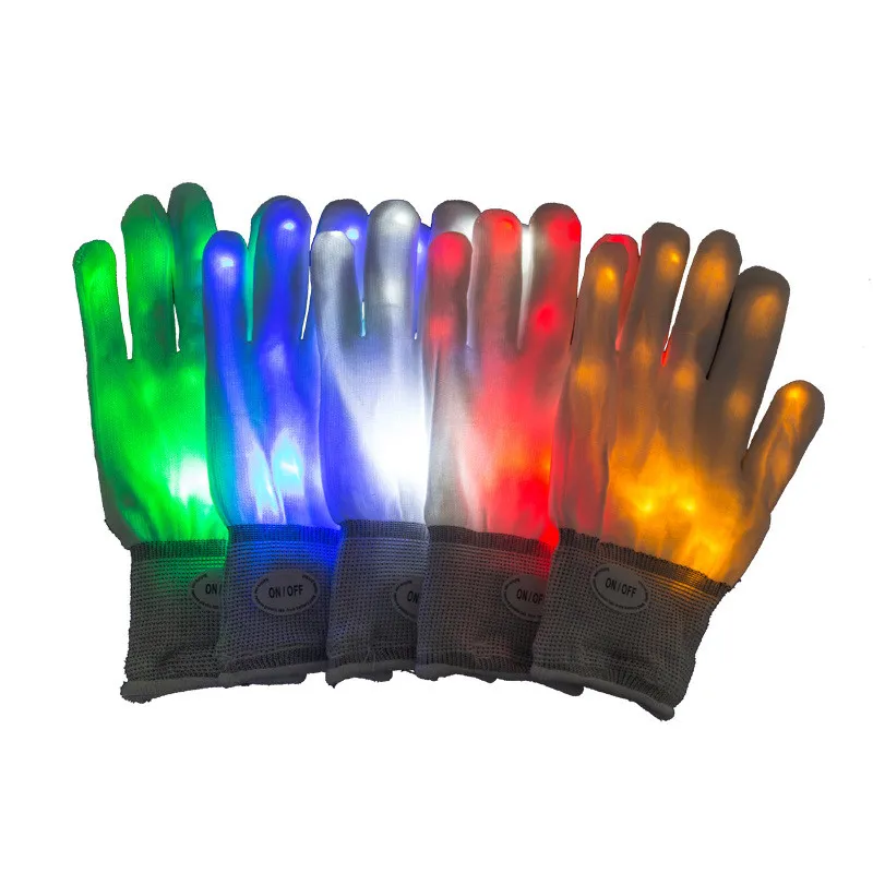 Halloween Christmas LED gloves party glow gloves Concert noctilucent luminous gloves finger Flash gifts WCW824