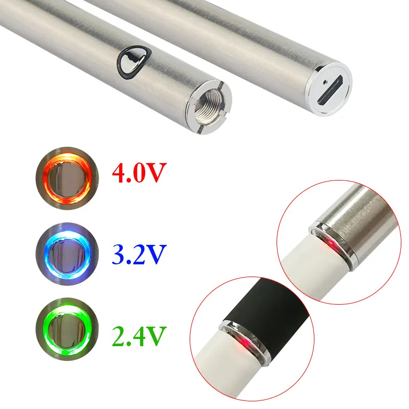 Bottom Charge Max Preheat Battery 380mAh Variabele spanning VV Vape Mod voor 510 dikke olieverdamper Lege cartridges Tank