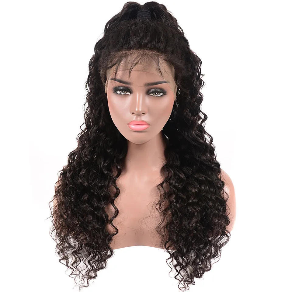 Brazilian Lace Front Human Hair Wigs For Women Remy Deep Wave Pre Plucked Wig Natural Hairline 150%