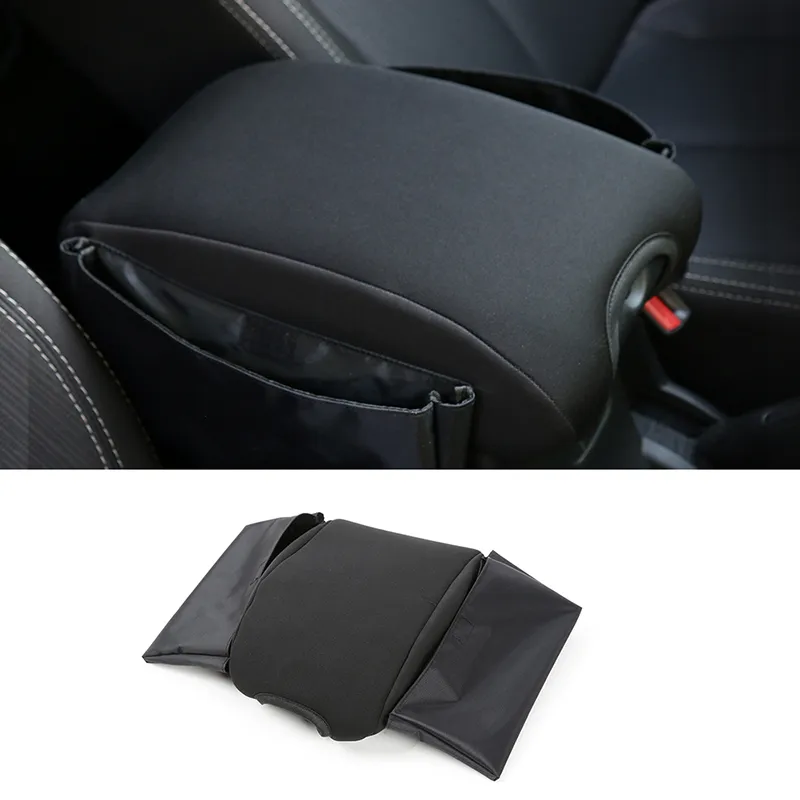 Housse de protection en coton pour boîte d'accoudoir de Console centrale de voiture noire pour accessoires intérieurs Jeep Wrangler JK 2011-2017