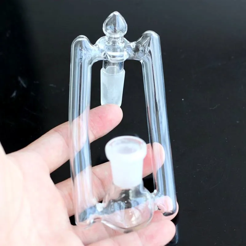 Cool Glass Bong Adattatore per narghilè Doppio braccio Dropdown Maschio da 14 a maschio 14,4 con design a 2 fori sul tetto a discesa