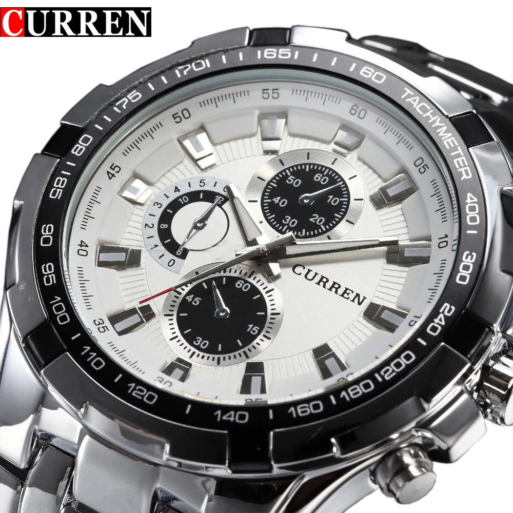 Luxe volledig stalen horloge Heren Business Casual quartz Horloges Militair polshorloge waterdicht Relogio Goed cadeau