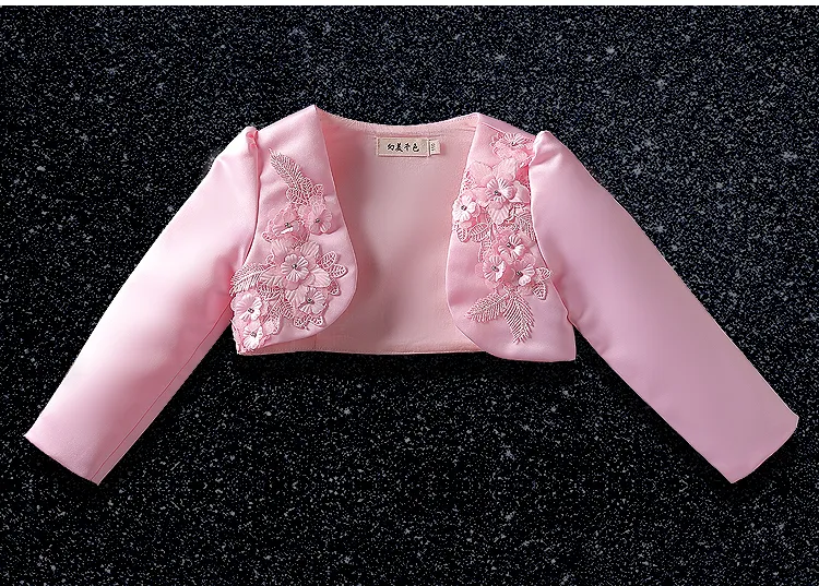 Härlig Vit Elfenben Röd Rosa Lila Girls Capes / Jackor Princess Party Coat Flower Girl Wrap Coat Blouse Bolero Storlek 4-13 2-14 H317457