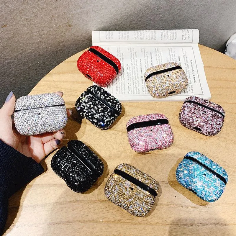 Dla AirPods Pro Case Luxury Diamond Designer Pokrywa ochronna Bling Bling Dhinestones Słuchawki Skrzynki na AirPODS 3 Słuchawki Bluetooth