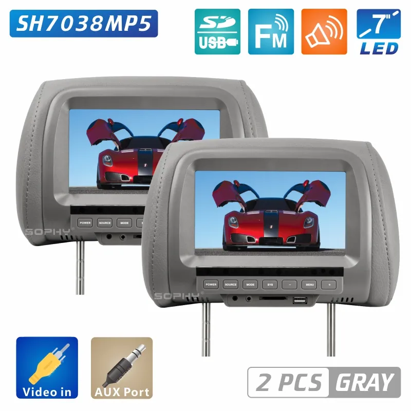オンライン大セール 車のビデオ2ピース工場直販7インチヘッドレストモニター800 Rgb 480自動サポート2入力av機能sh 売上げno 1 Jmaynardgroup Com