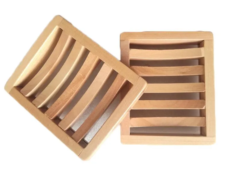 boîtes à plaques porte-savon de stockage support de plateau porte-savon en bois naturel récipient pour bain douche salle de bains en forme de plaque