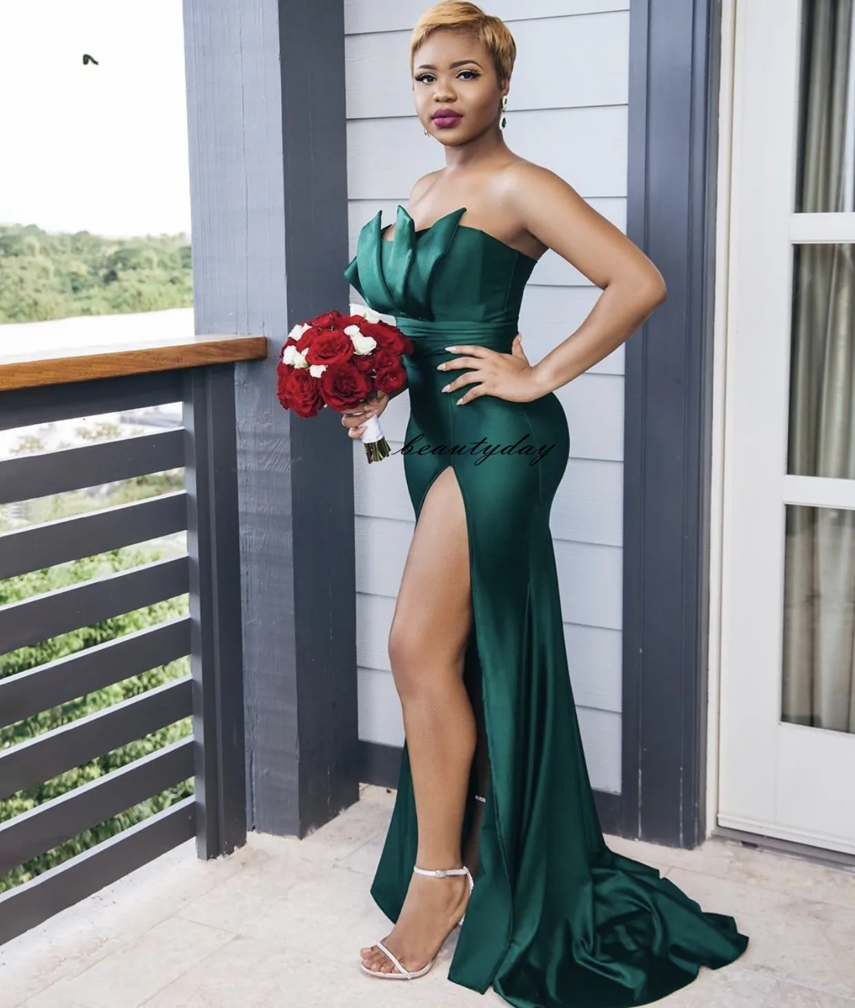 dark green wedding dresses