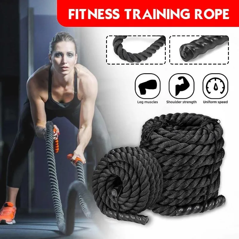 Battle Halat Güç Eğitim-İmprule Güç Binası Ağır Jump Rope Shiping ağırlıklı egzersiz savaş halatları