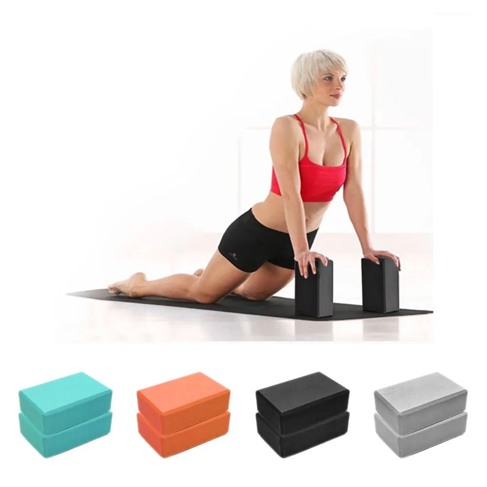  Bloques de yoga de 9 x 6 x 3 pulgadas, paquete de 4 bloques de  espuma de ladrillos de yoga de alta densidad para mejorar la fuerza,  flexibilidad y equilibrio, peso