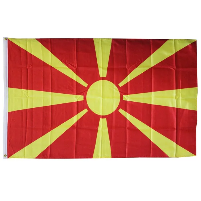 Mazedonien-Flagge, Banner, 90 x 150 cm, MKD-Landesflagge, 91 x 152 cm, Nationalflaggen von Mazedonien, jeder Stil, zum Aufhängen, für den Innen- und Außenbereich