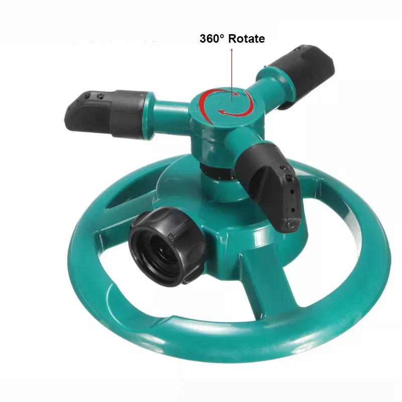 Garden Watering Tools Irrigation Law Sprinkler Automatic Three Arms 360 Degree Rotating Spray Nozzle