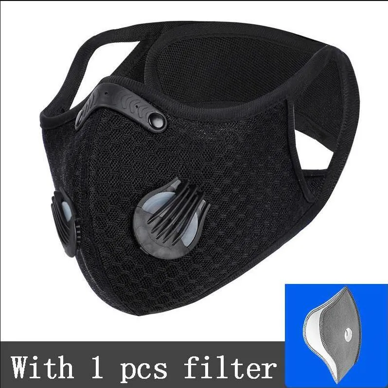 Masque de cyclisme anti-poussière anti-brume respirant masque de protection solaire hommes et femmes fournitures de sports de plein air avec vanne de filtre FY9060