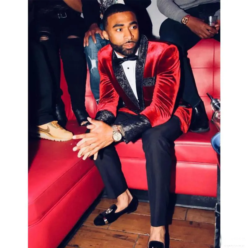 Red Velvet One Button Red Velvet Suit Mens With Shawl Lapel For Prom,  Wedding, Groom, Best Man, And Winter Events From Veralove999, $65.94