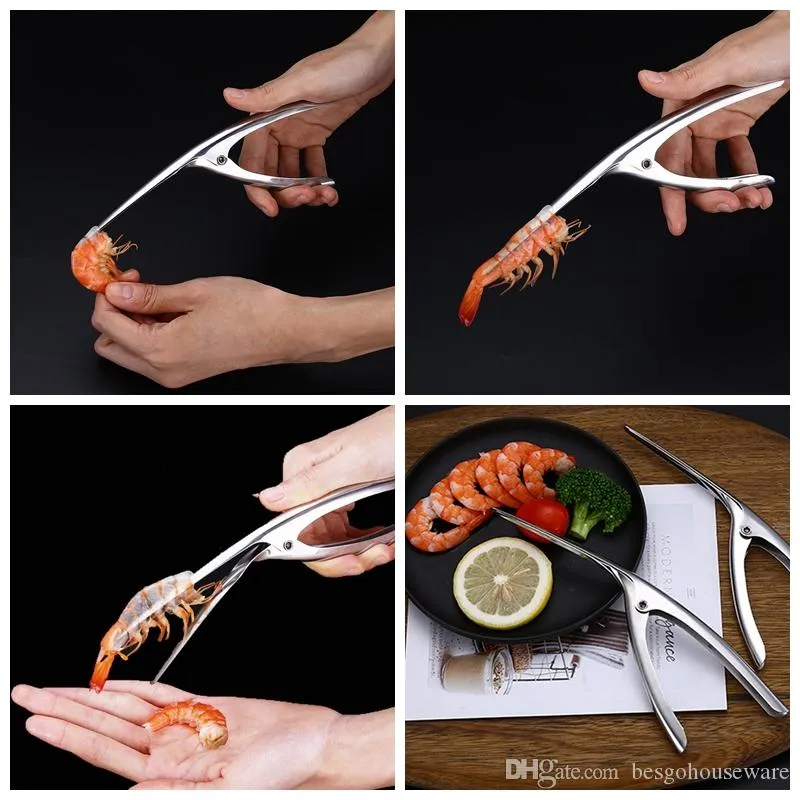 BC Stainless Steel Shrimp Peeler 3 Steps Quick Peelers For Kitchen
