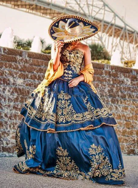 Quinceanera Dresses 2021 Mexican Luxury A Line Weddiing Masquerade Ball Gown Royal Blue Sweety 16 Girls Prom Party Dress