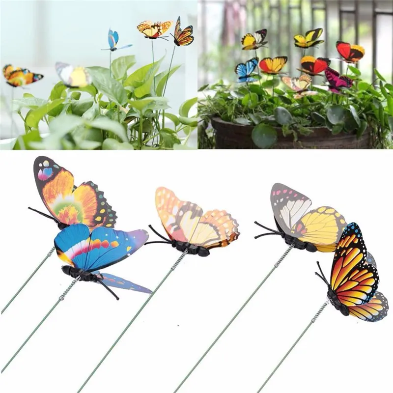 Papillon Jardin Piquet Artificielle Partie Jardin Décorations Simulation Papillons Piquets Extérieur Cour Plante Pelouse Décor Couleur Aléatoire