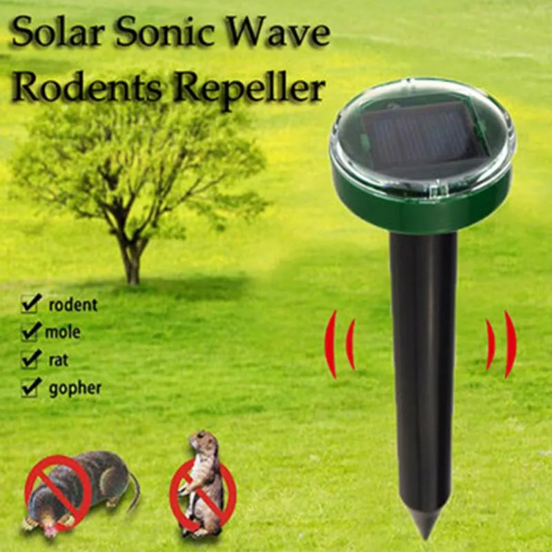 Solar sonic wave Rodents Repellers Ultrasonic used for Outdoor lawn Mole Repellent Power Mole Snake Bird Mosquito Mouse Control Yard