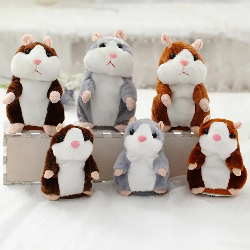 15cm Lovely Talking Hamster Speak Talk Sound Record Repeat Stuffed Plush Animal Kawaii Hamster Toys For Children c281