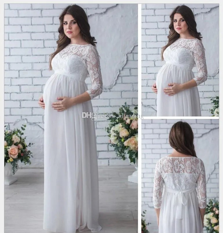 2019 Ropa nueva para mujeres embarazadas Sólido encaje de manga larga Vestido de maternidad embarazada Vestidos 2019 Ropa nueva para mujeres embarazadas Sólido encaje de manga larga Vestido de maternidad embarazada Vestidos