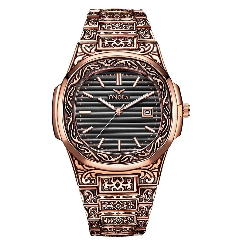 CWP 2021 Onola Designer Quartz Watch Presente Exclusivo Relógio de Pulso Impermeável Moda Casual Vintage Golden Golden Clássico Homens