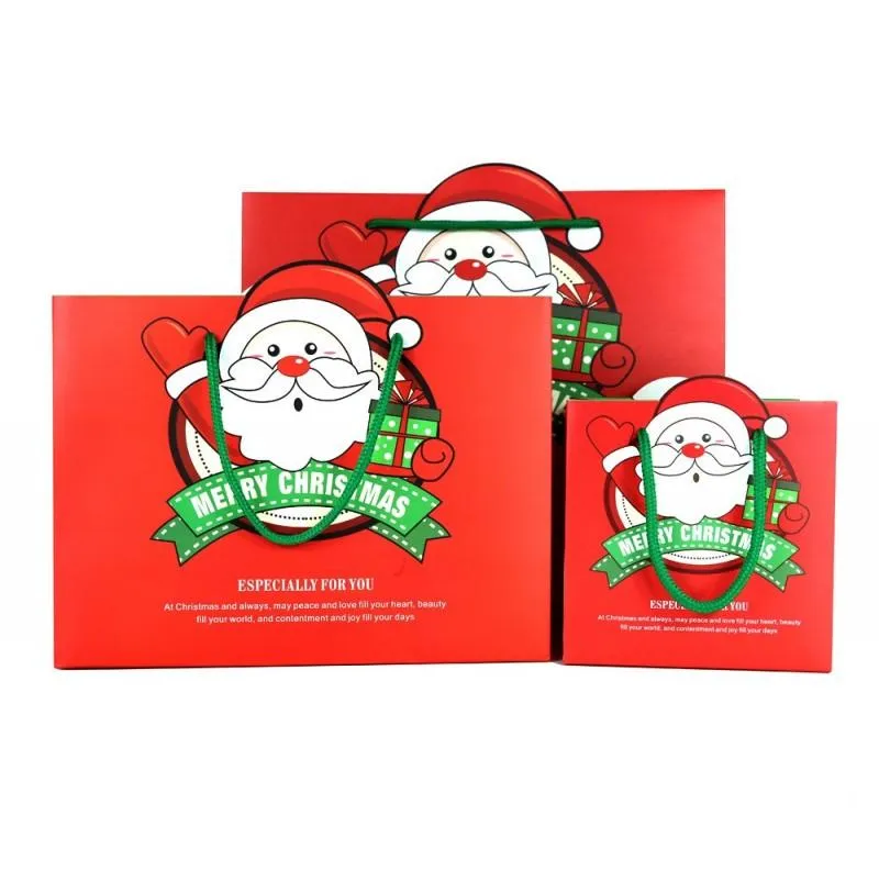 Cartoon rode draagbare tas mode santa claus patroon gift verpakking tassen vierkant gemakkelijk te dragen boodschappentassen 1 5hj3a b