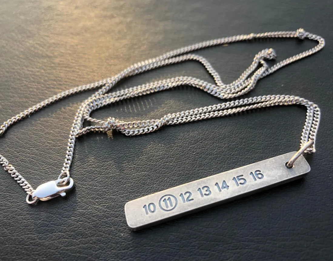 MMM design de mode haute qualité 925 argent étiquette numérique collier hip hop unisexe collier cadeau d'anniversaire