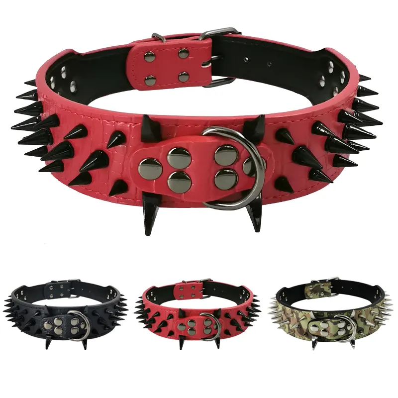 Thick studded dog collar sale