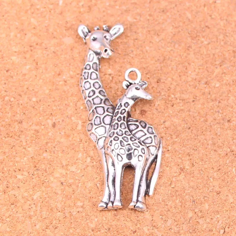32pcs чары жирафа оленя антикварные серебристые подвески изготовления тибетских ювелирных изделий ручной работы ручной работы 54*22 мм