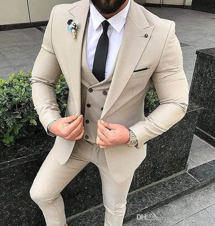Slim Fit Men Suits Peaked Lapel Blazer Tailor Made Wedding Groom Tuxedos Latest Jacket Vest Coat Pants Design From 89 47 DHgate