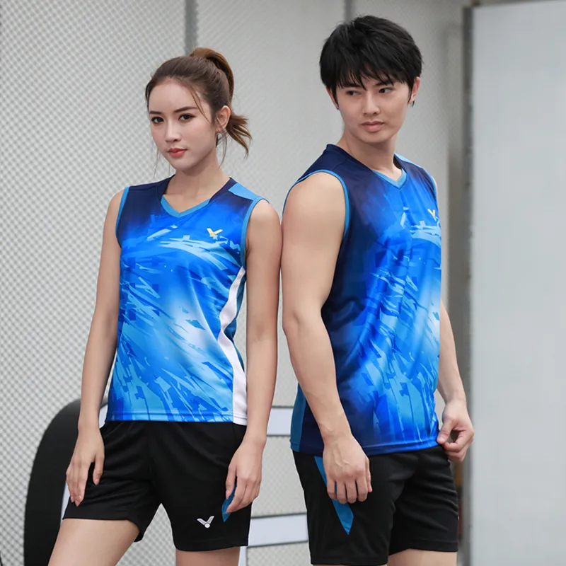 New Victory Badminton Clothing: Quick Drying Sleeveless Shorts, Top,  T-Shirt, Ping Pong Shirt, Tennis Shirt, Sports Shirt for Men and Women