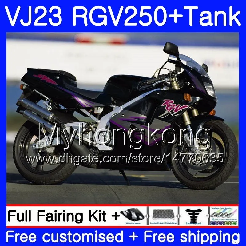 Body+Tank For SUZUKI VJ23 RGV-250 1988 1994 1995 1996 1997 1998 309HM.62 RGV250 VJ21 New black frame VJ 22 RGV 250 88 94 95 96 97 98 Fairing