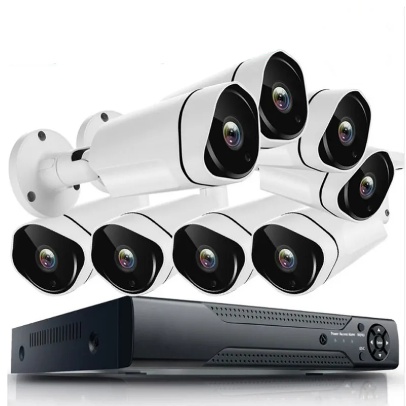 Full HD 8CH AHD Kiti Ev Açık CCTV Kamera Sistemi 8 Channel1080P DVR ile Su Geçirmez Gözetim Güvenlik Kamera Kiti